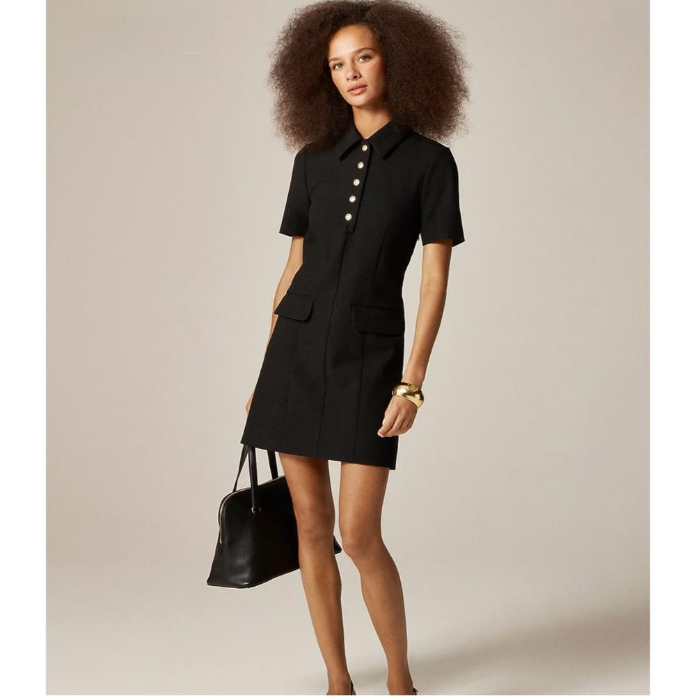NWT J. Crew Parc Dress Four-season Stretch Mini Black